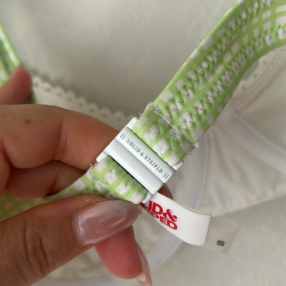 Solid & Striped The Daphne Gingham Underwire Bikini Top green size small - Picture 6 of 9